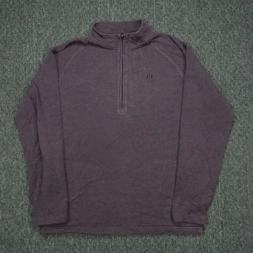 Travis Mathew Pullover Mens Medium Red Quarter Zip Modal Blend Stretch‎ Pockets